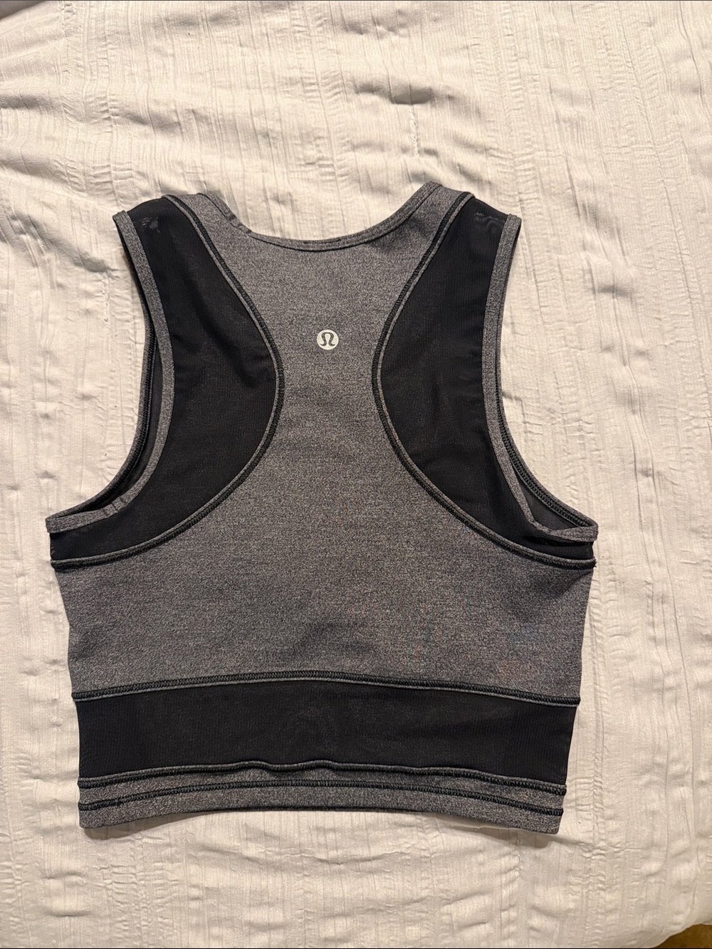 lululemon athletica Gray and Black Racerback Sports Top